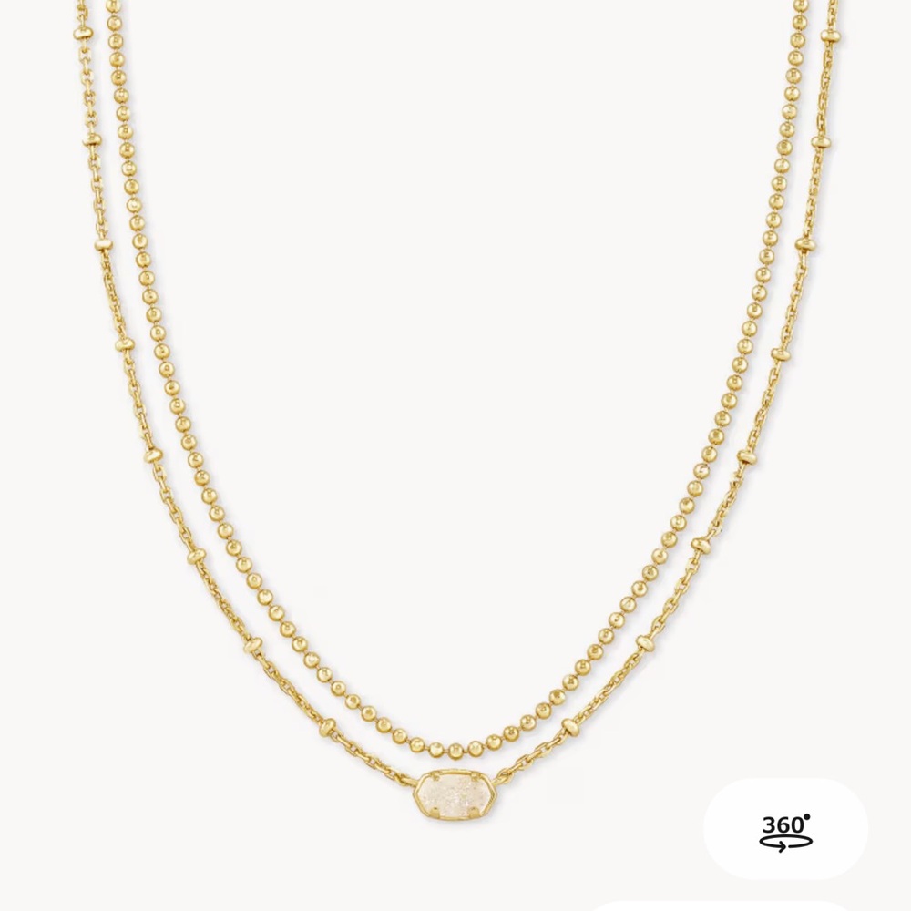 SOLD Kendra Scott Emilie Gold Multi Strand Necklace in Iridescent Drusy